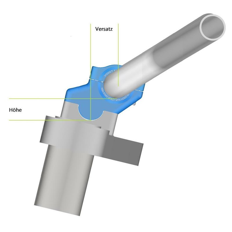 Voigt MT Handlebar Risers V3021 | 30mm/Offset 21mm silver | Yamaha BT1100 Bulldog»Motorlook.nl»4067466045743