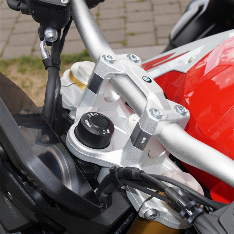 Voigt MT Risers Handlebar F258 | 25mm silver | BMW F900 R/XR»Motorlook.nl»4067466025349