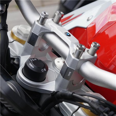 Voigt MT Risers Handlebar F258 | 25mm silver | BMW F900R »Motorlook.nl»4067466025356