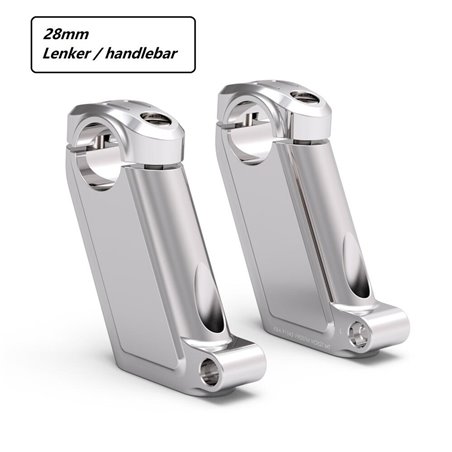 Voigt MT Risers Handlebar V9037M | 90mm/Offset 37mm silver | BMW R1200C »Motorlook.nl»4067466379718