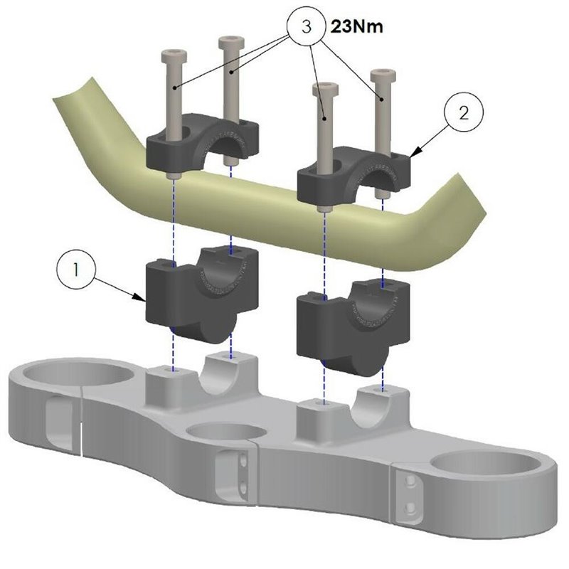 Voigt MT Handlebar Risers S20 | 20mm black | Kawasaki W800 (Cafe/Street)»Motorlook.nl»4067466308558