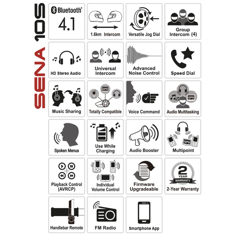 Sena Communication system 10S (Bluetooth)»Motorlook.nl»8809629526296