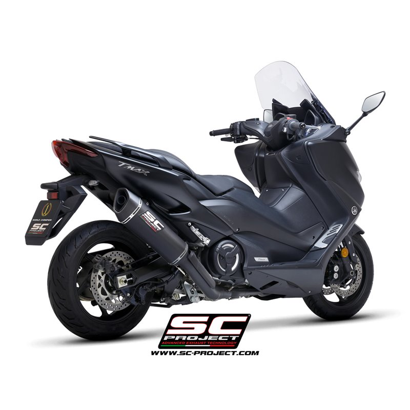 SC-Project Ful Exhaust System 2-1 SC1-R black/carbon | Yamaha T-Max 560»Motorlook.nl»