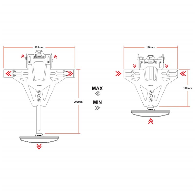 Highsider Kentekenplaathouder Akron-RS PRO | Yamaha YZF-R3»Motorlook.nl»4054783619191