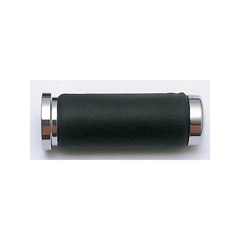 KM-Parts Grips handlebar chrome/leather (7/8"/ø22mm)»Motorlook.nl»4054783043248