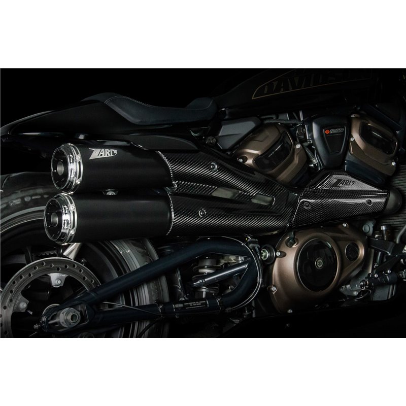Zard Uitlaatsysteem 2-2 Top Gun Zwart RVS | Harley Davidson Sportster»Motorlook.nl»