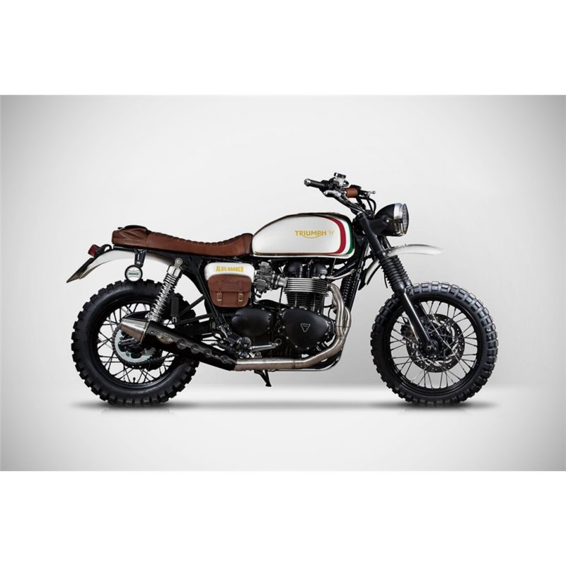 Zard Full Exhaust System 2-1 Unica Basso Low Mount RVS | Triumph Bonneville»Motorlook.nl»