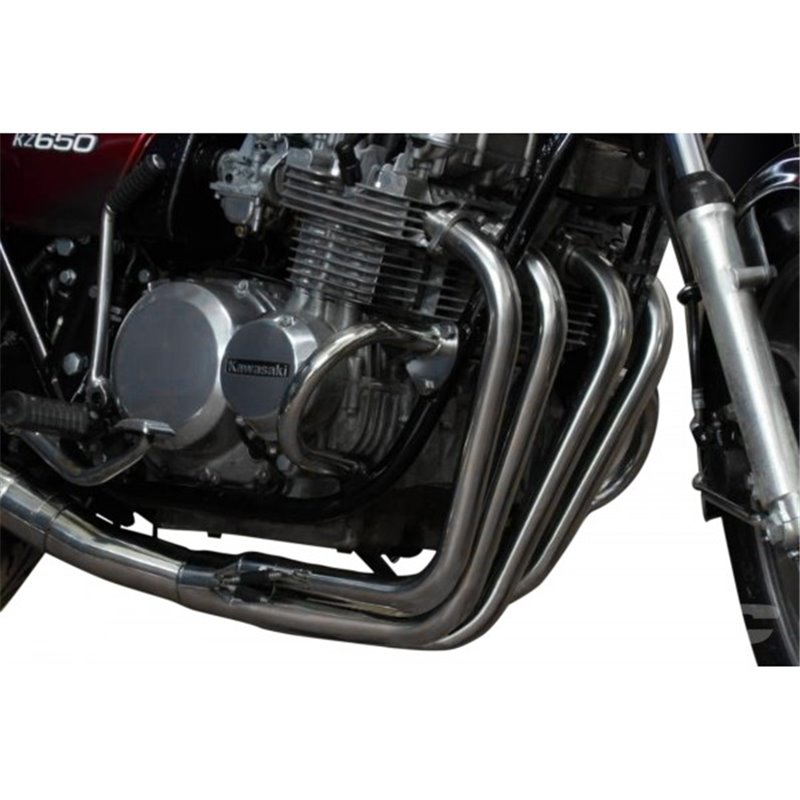 Delkevic Exhaust System Classic Megaphone 4-1 | S.S.| Kawasaki Z650»Motorlook.nl»