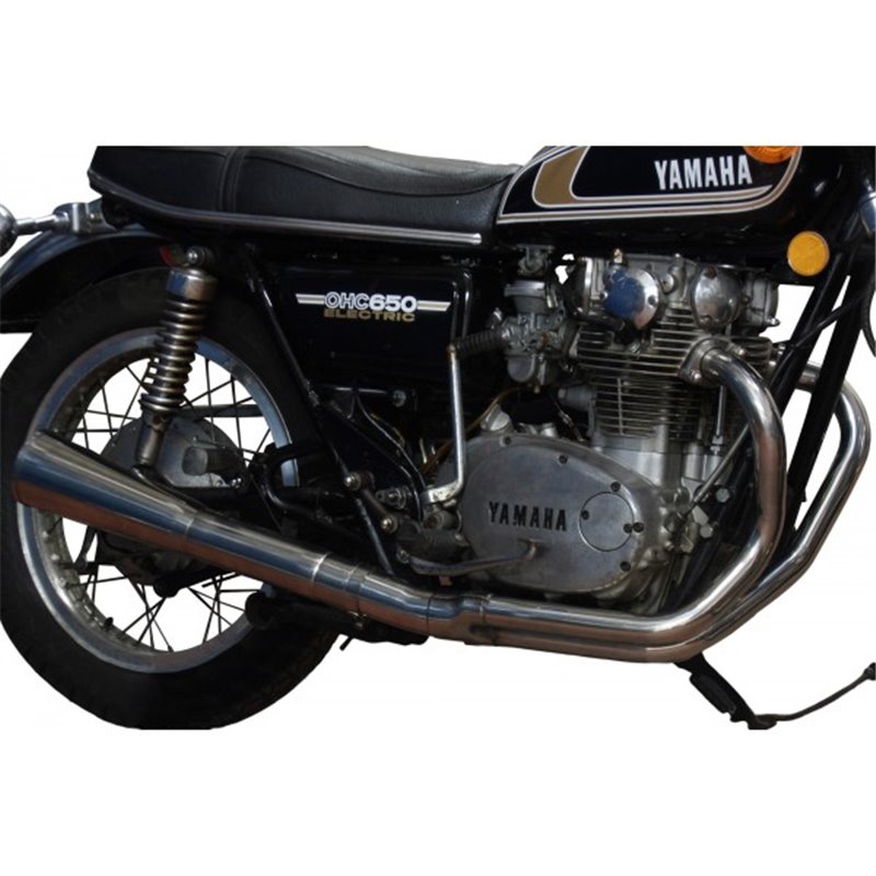 Delkevic Exhaust System Classic Megaphone 4-1 | S.S.| Yamaha XS650»Motorlook.nl»