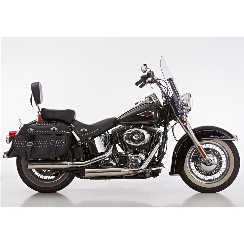 Falcon Uitlaten Double Groove | Harley Davidson Softail Heritage Classic | zilver»Motorlook.nl»4251233366401