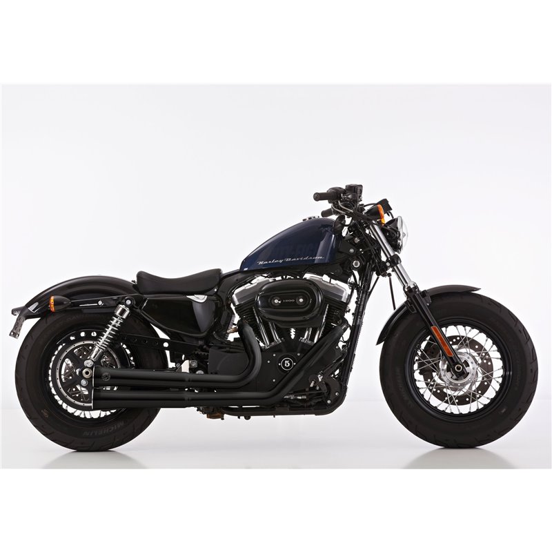 Falcon Uitlatensysteem Double Groove (met kat.) | Harley Davidson Sportster XL | zwart»Motorlook.nl»4251233301921