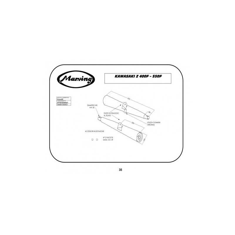 Marving Silencers Marvi chrome Kawasaki Z400/550F»Motorlook.nl»