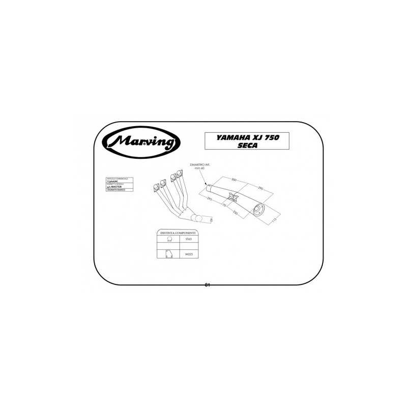 Marving Uitlatensysteem 4-1 Master chroom Yamaha XJ400/550»Motorlook.nl»