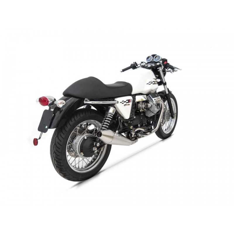 Zard Full Exhaust System 2-2 Conical round Polished RVS | Moto Guzzi V7 Cafe Racer/Classic»Motorlook.nl»