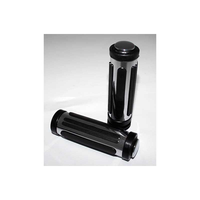 Shin-Yo Grips handlebar chrome/rubber (1"/ø25mm)»Motorlook.nl»4054783043217