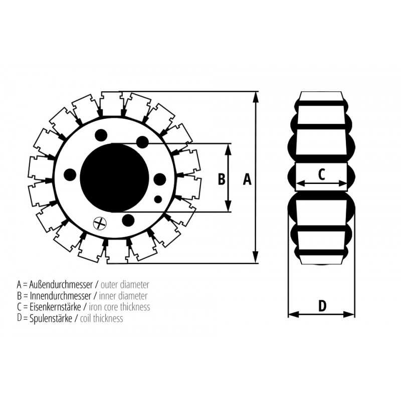 ElectroSport Stator ESG31 (voor dynamo)»Motorlook.nl»799804154612