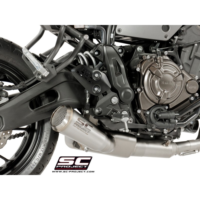 SC-Project Full System 2-1 70s silver Yamaha MT-07/Tracer 700/XSR700»Motorlook.nl»