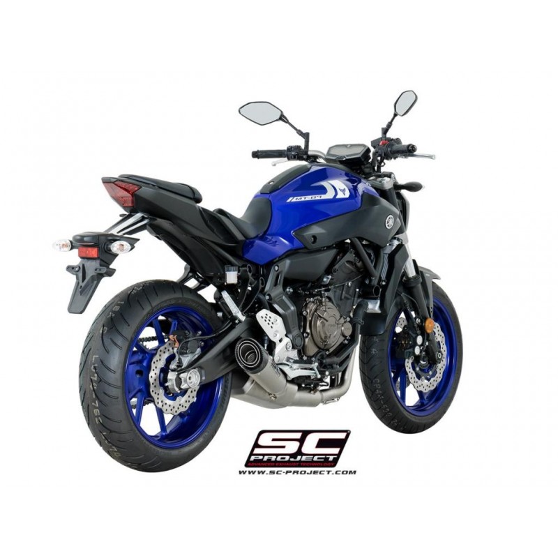 SC-Project Full System 2-1 S1 silver Yamaha MT-07/Tracer 700/XSR700»Motorlook.nl»