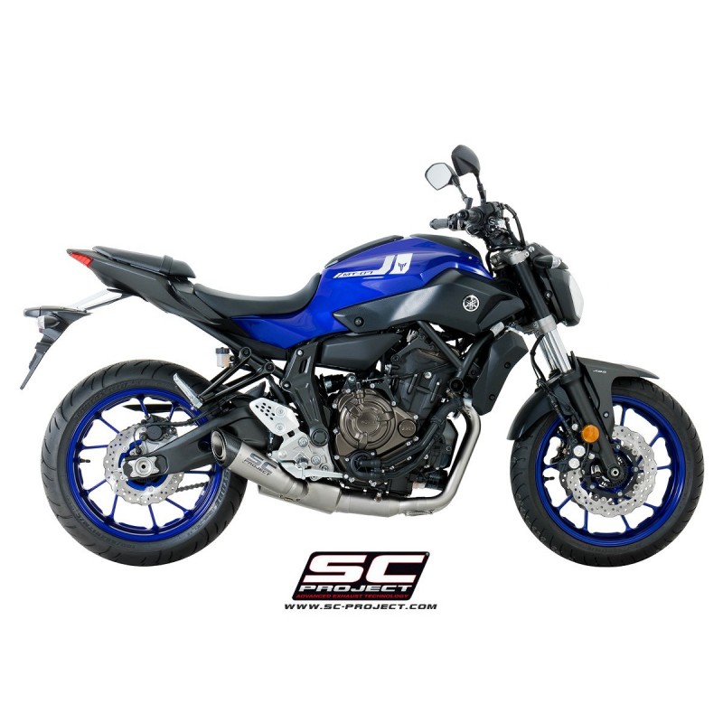 SC-Project Uitlaatsysteem 2-1 S1 zilver Yamaha MT-07/Tracer 700/XSR700»Motorlook.nl»