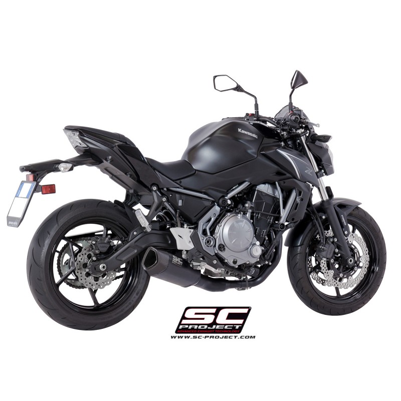 SC-Project Full System 2-1 SC1-R GT black Kawasaki Z650/Ninja 650»Motorlook.nl»