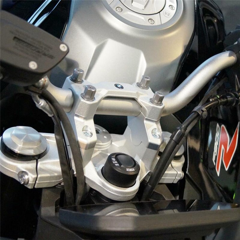 Voigt MT Risers Handlebar V3025 | 30mm/Offset 21mm silver | BMW F900R »Motorlook.nl»4067466073784