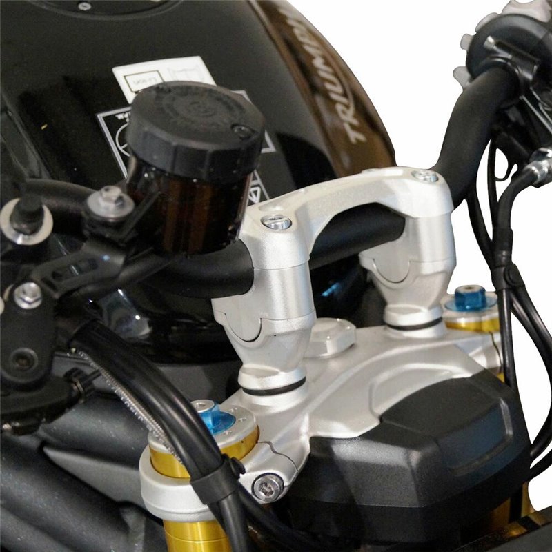 Voigt MT Risers Handlebar FT10 | 25mm silver | Triumph Speed Triple 1200RS»Motorlook.nl»4067466075665