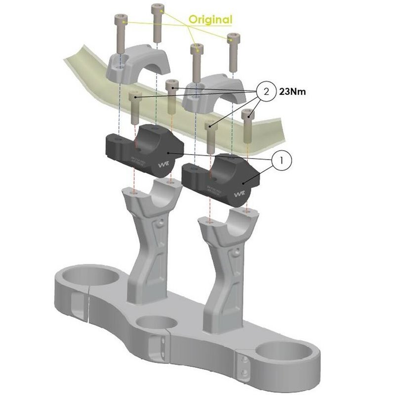 Voigt MT Handlebar Risers VHD01 | 30mm/Offset 21mm black | Harley Davidson Pan America»Motorlook.nl»4067466097810